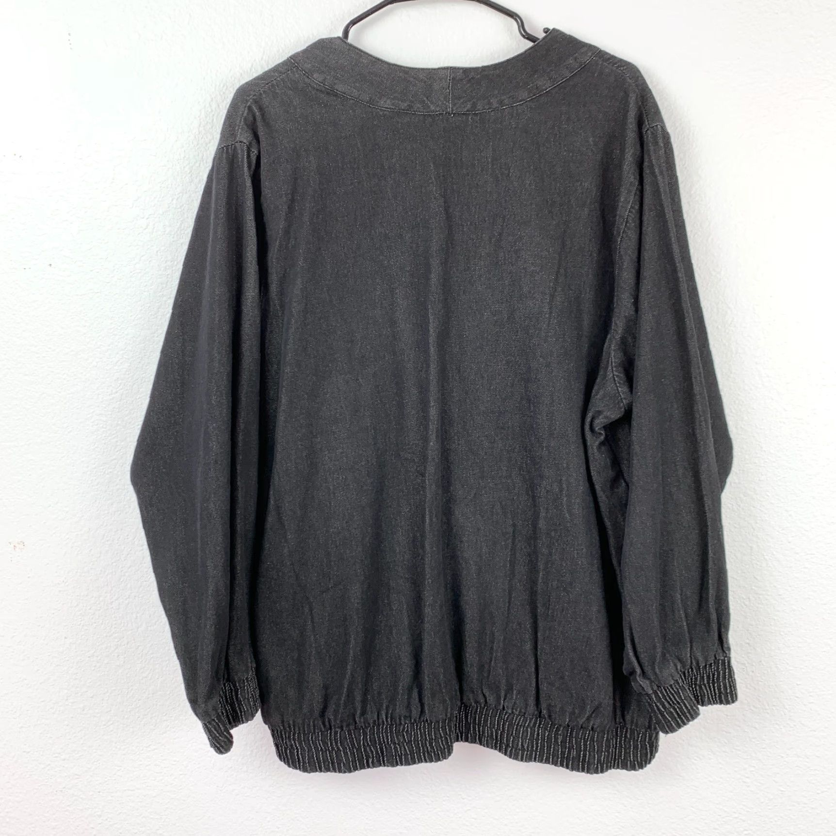 Vintage VINTAGE Gitano Jacket Denim Grunge Black 80s 90s V-Neck Womens XL-XXL Size 40" / US 18 - 8 Thumbnail