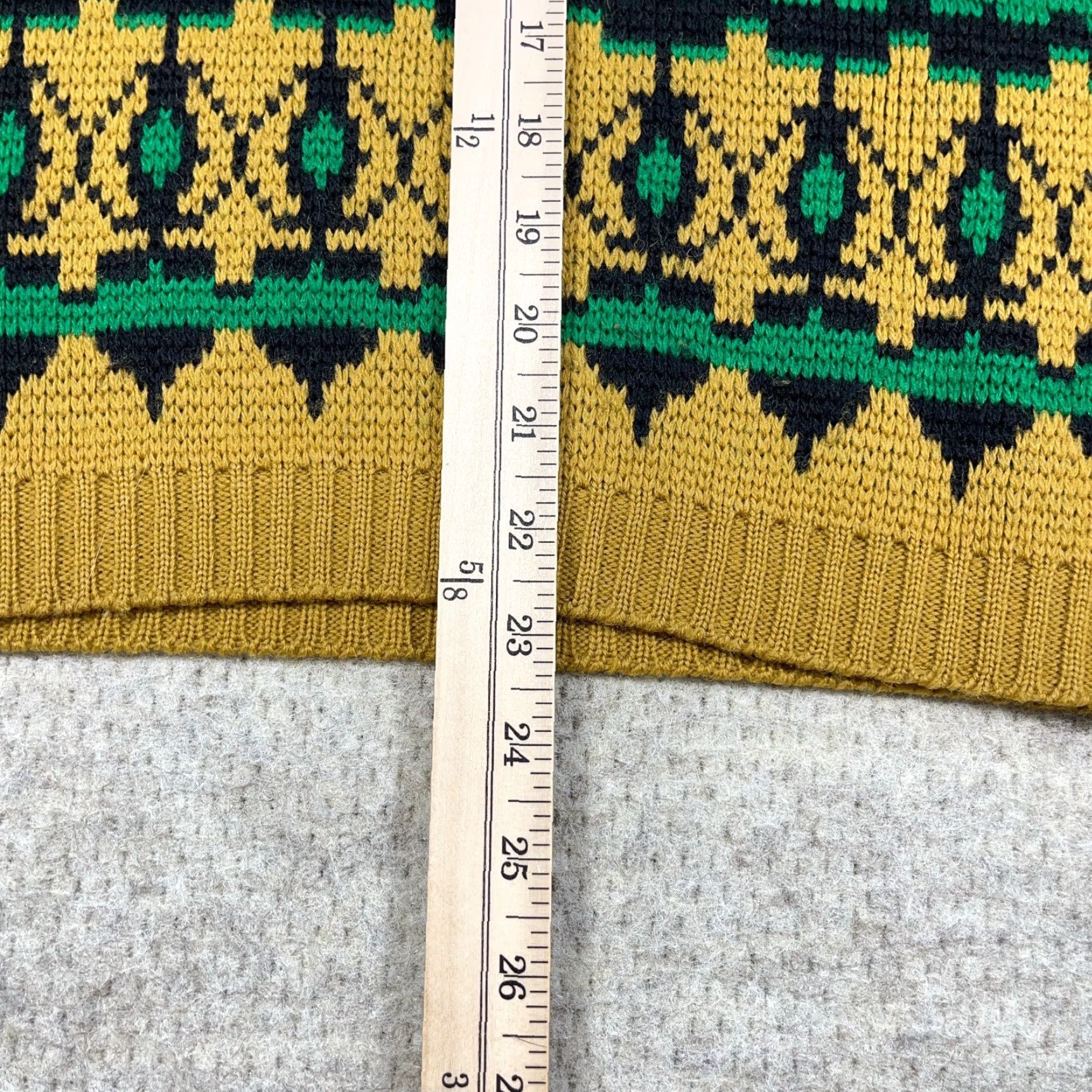 Arrow VINTAGE Arrow Worsted Wool Grandpa Sweater Geometric Striped Yellow Green Crew Neck Pullover Knit 80s 90s Mens M Size US M / EU 48-50 / 2 - 7 Thumbnail