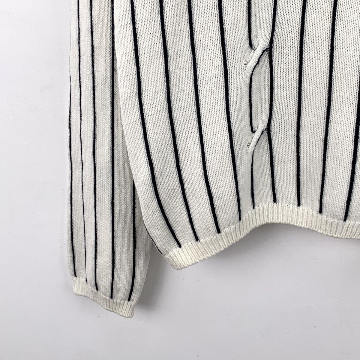 Loro Piana Loro Piana Striped Wool Long Sleeve Knit Sweater K26WX Size M / US 6-8 / IT 42-44 - 4 Thumbnail