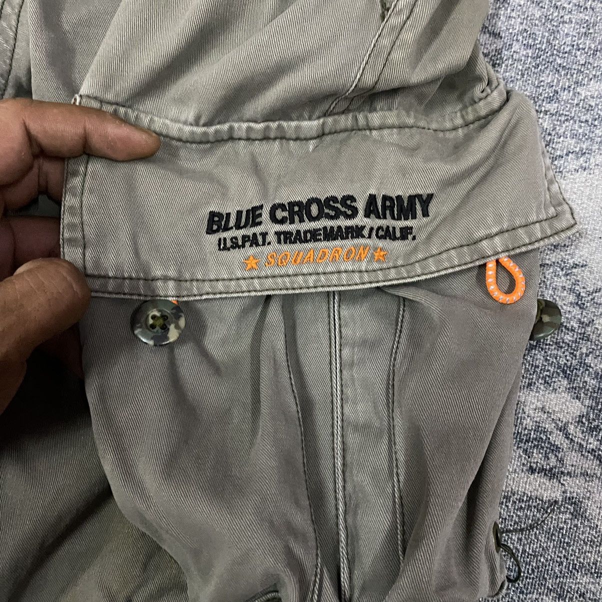 Japanese Brand × Vintage Faded Army Blue Cross Cargo Pants Size US 29 - 4 Thumbnail