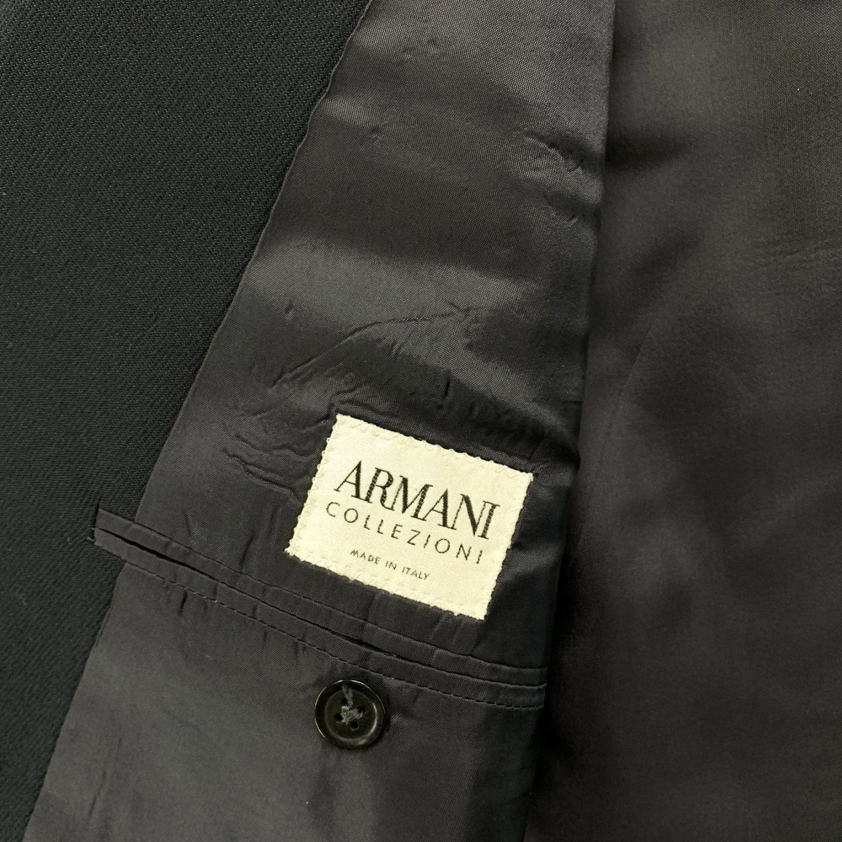 Armani VINTAGE Armani Collezioni Blazer Mens 44 Black Wool 3 Button Made Italy Size 44R - 3 Thumbnail