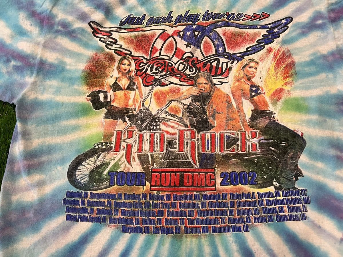 Aerosmith × Vintage Vintage Aerosmith 2002 Just Push Play Tour Tie Dye 2-SIDED Size US XL / EU 56 / 4 - 5 Thumbnail