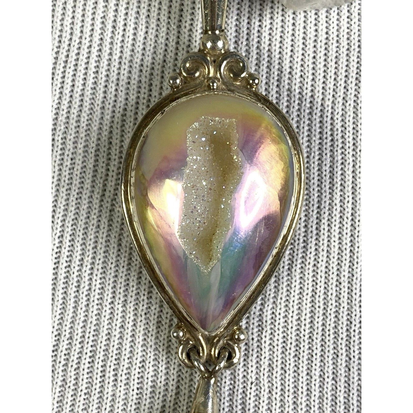 The Unbranded Brand SAJEN 925 STATEMENT PURPLE Catseye & DRUZY QUARTZ NECKLACE Size ONE SIZE - 3 Thumbnail