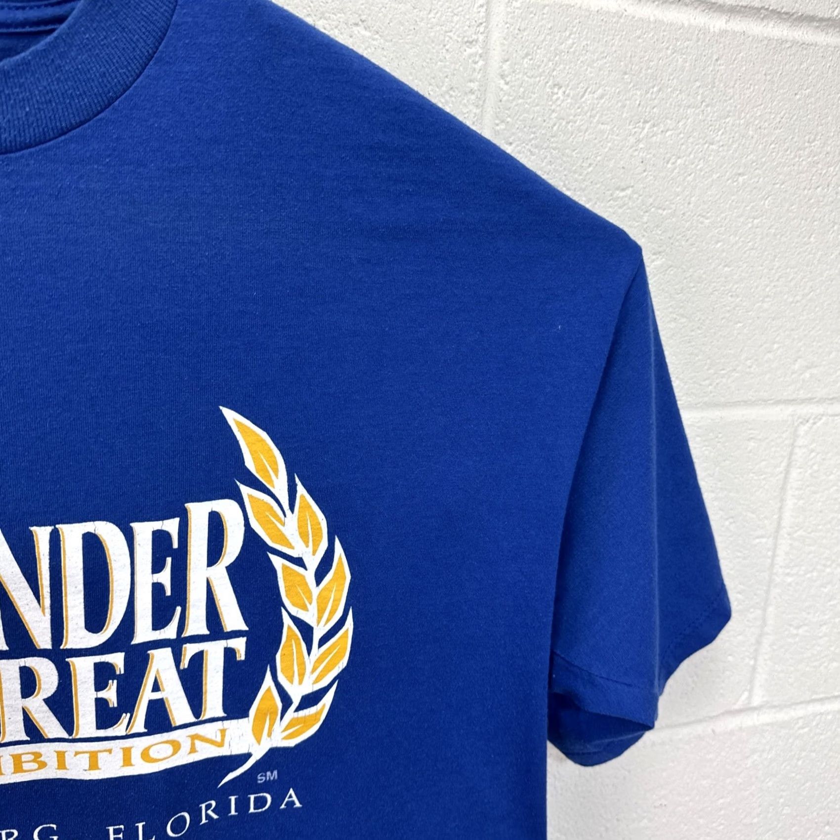 Jerzees VINTAGE 90s Alexander the Great “The Exhibition” T Shirt Blue XL Men Jerzees Graphic Print Crew Neck Short Sleeve Vintage 90s Art City Florida Size US XL / EU 56 / 4 - 6 Thumbnail
