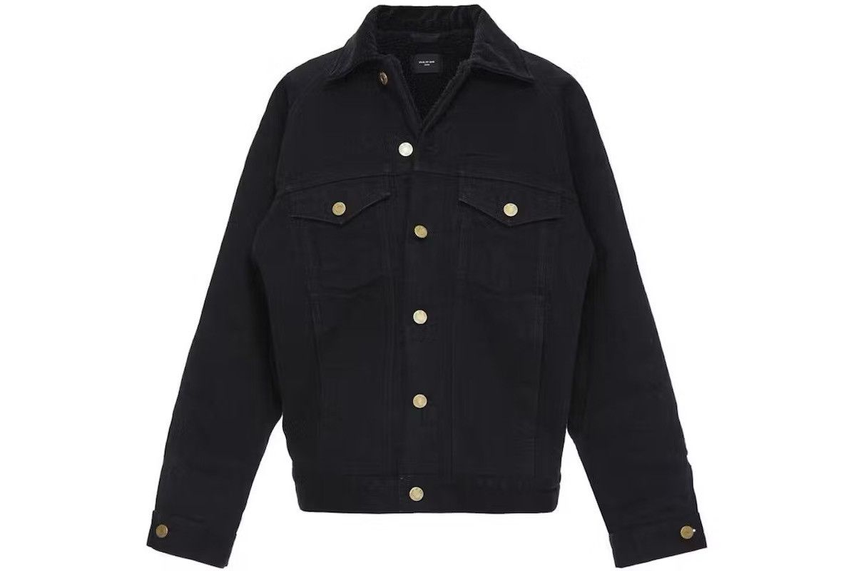image of Fear Of God Selvedge Denim Alpaca Trucker Jacket in Black, Men's (Size Large)