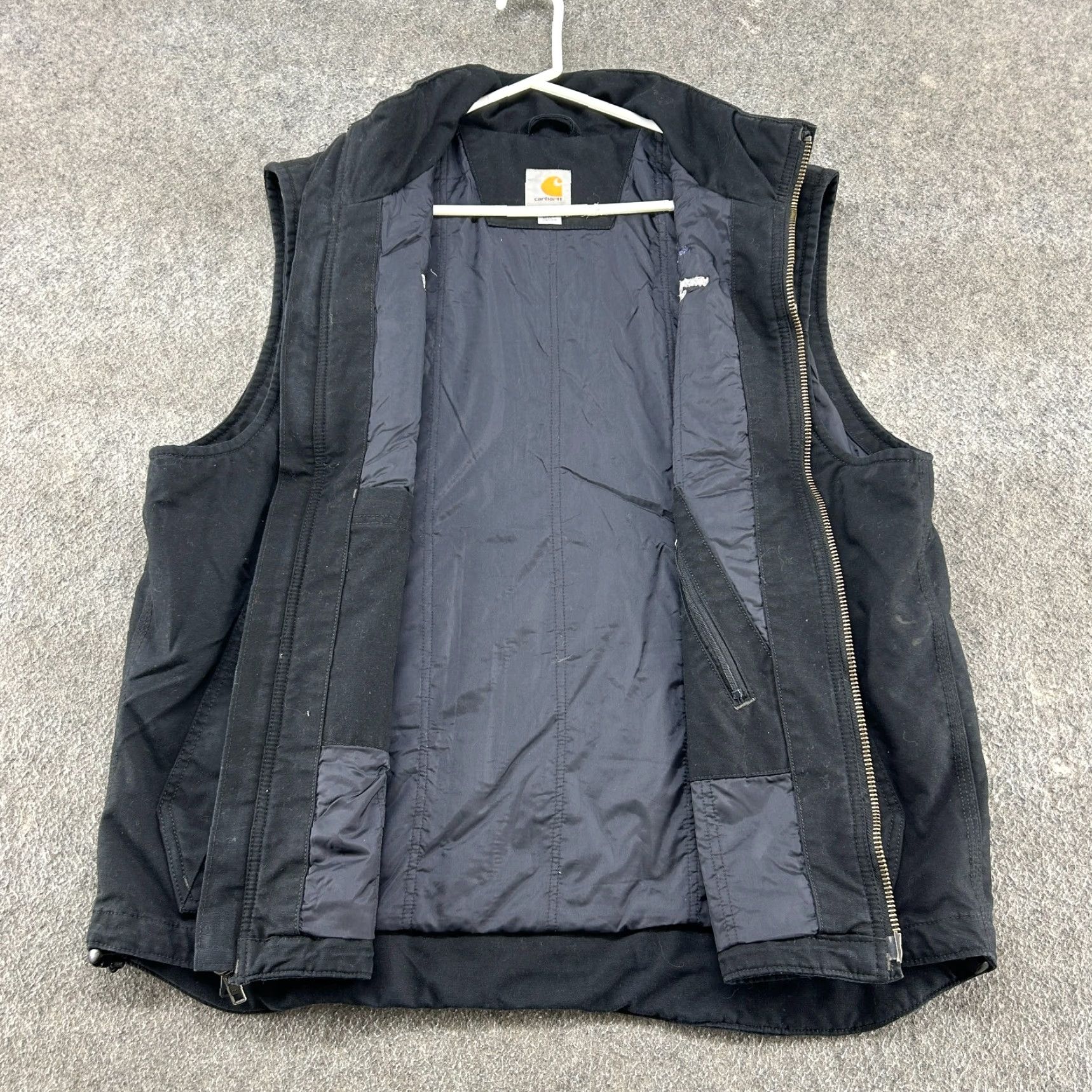 Carhartt VINTAGE Carhartt Vest Parka Mens XL Black Canvas Quick Duck Workwear Pockets Logo Size US XL / EU 56 / 4 - 2 Thumbnail