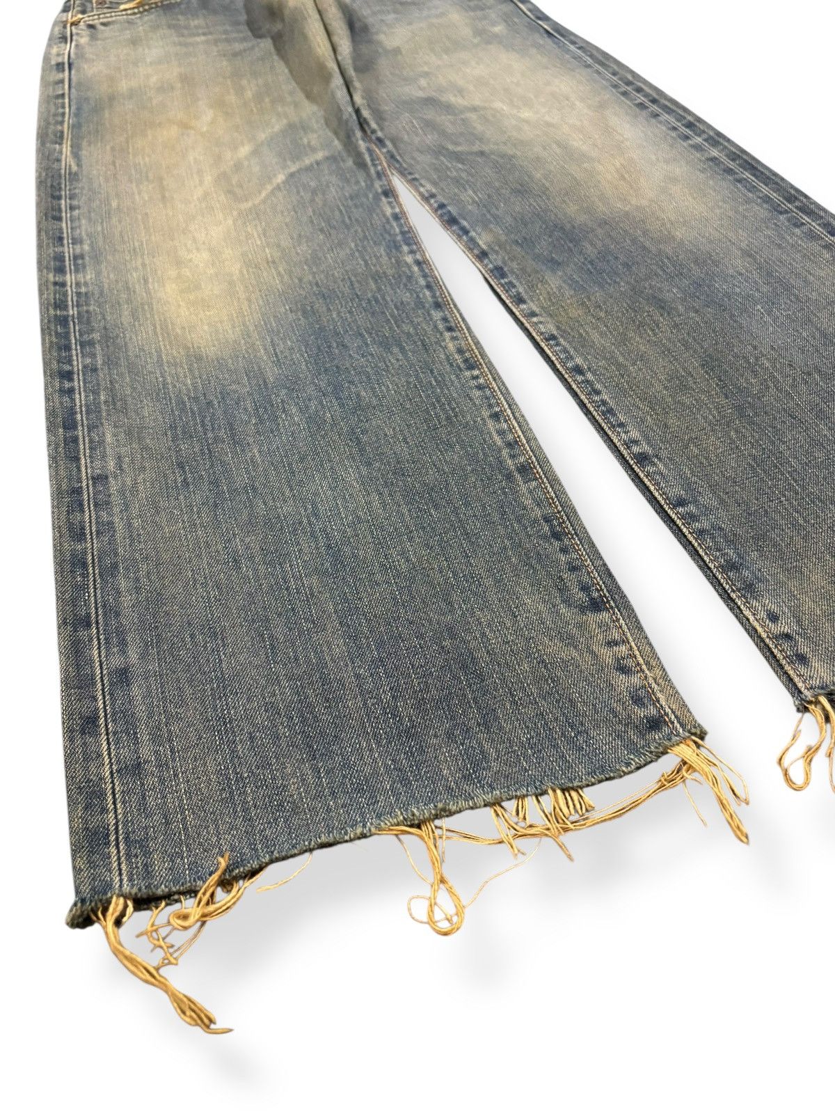 Edwin Vintage Edwin 505X Selvedge Mud Wash Baggy Frayed Leg Jeans Size US 30 / EU 46 - 9 Thumbnail