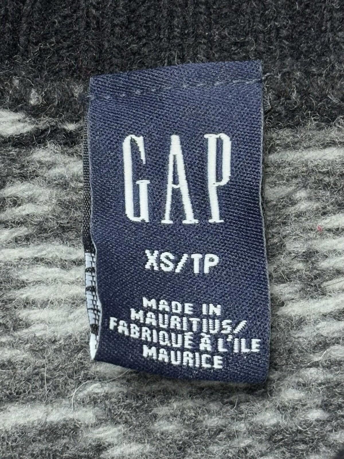 Gap VTG Gap Sweater Women's XS Lambswool Geometric Gray 2001 Size XS / US 0-2 / IT 36-38 - 2 Thumbnail