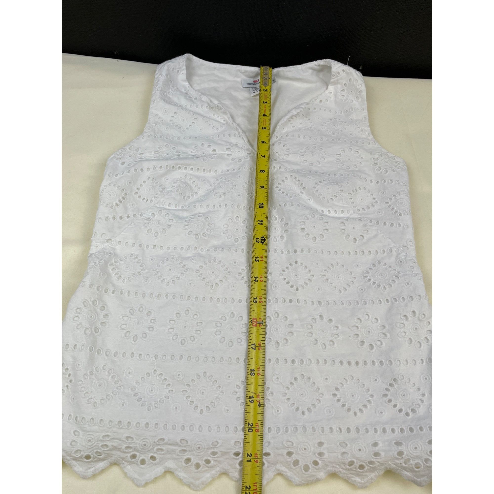 Vineyard Vines Vineyard Vines Women's White Sleeveless Shirt/Blouse Scallop Size S / US 4 / IT 40 - 7 Thumbnail
