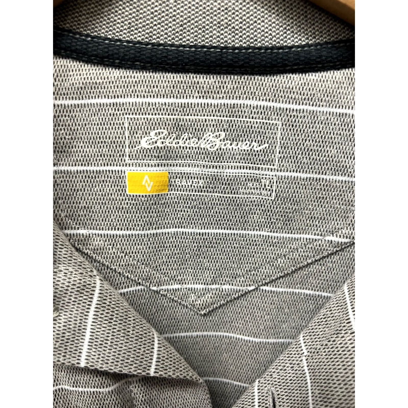 Eddie Bauer Eddie Bauer Polo Shirt Mens Large Tall Gray Travex Short Sleeve Zip Pocket Size US L / EU 52-54 / 3 - 2 Thumbnail