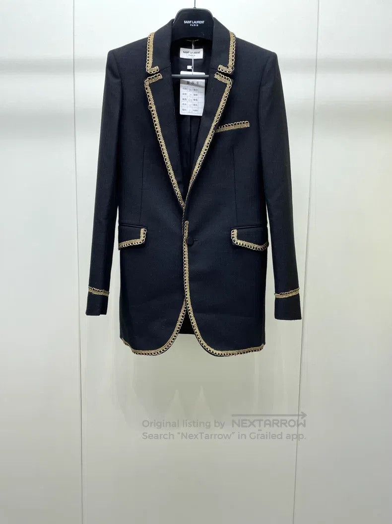 Saint Laurent Paris Saint Laurent Paris Embroidered gold trim court suit Size XXS / US 00 / IT 34 - 1 Thumbnail