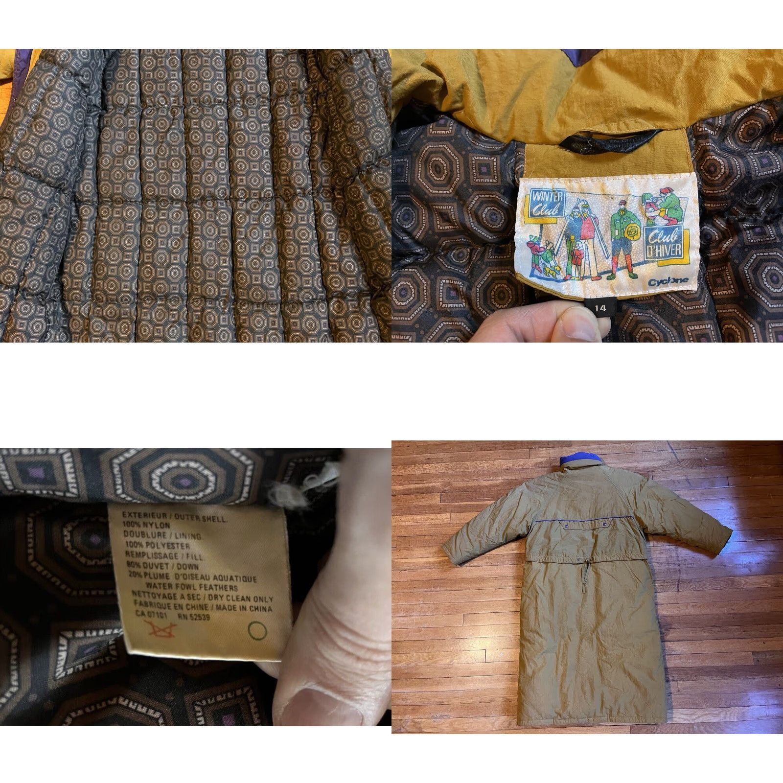 Vintage VINTAGE Cyclone Winter Club D’Hiver Long Ski Jacket Women’s 14 Gold 90s Size XL / US 12-14 / IT 48-50 - 8 Thumbnail