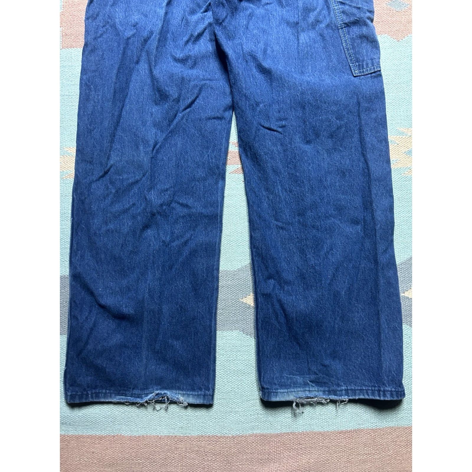 Dickies VINTAGE Dickies Denim Bib Overalls Workwear Farm Dark Blue Jeans Men’s 38x30 Bibs Jeans Denim 38 30 Mens Blue Size US 38 / EU 54 - 6 Thumbnail