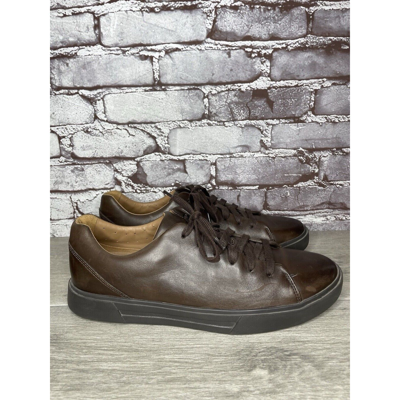 Clarks Clarks Unstructured Brown Leather Lace Up Casual Sneakers Sh Size US 11 / EU 44 - 19 Thumbnail