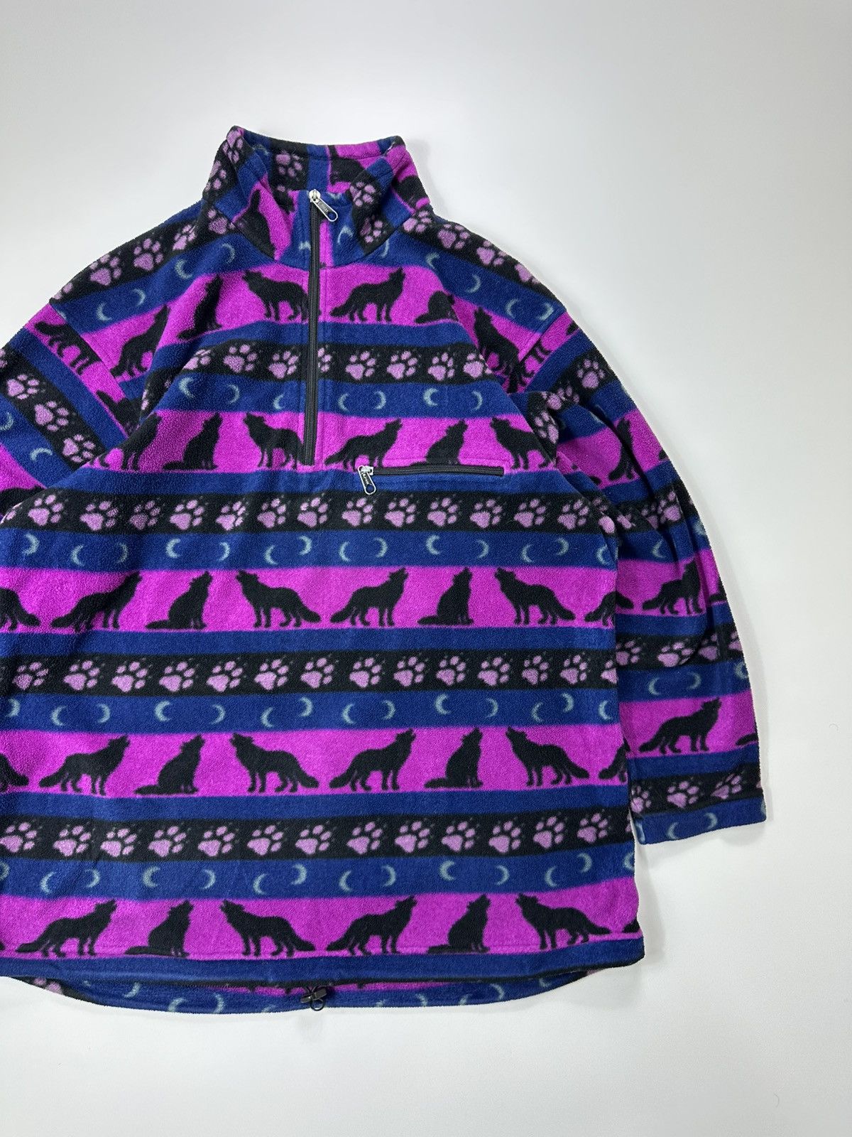 Jack Wolfskin 90's Jack Wolfskin Fleece Half-Zip Jacket Wolf Monogram Size US L / EU 52-54 / 3 - 4 Thumbnail