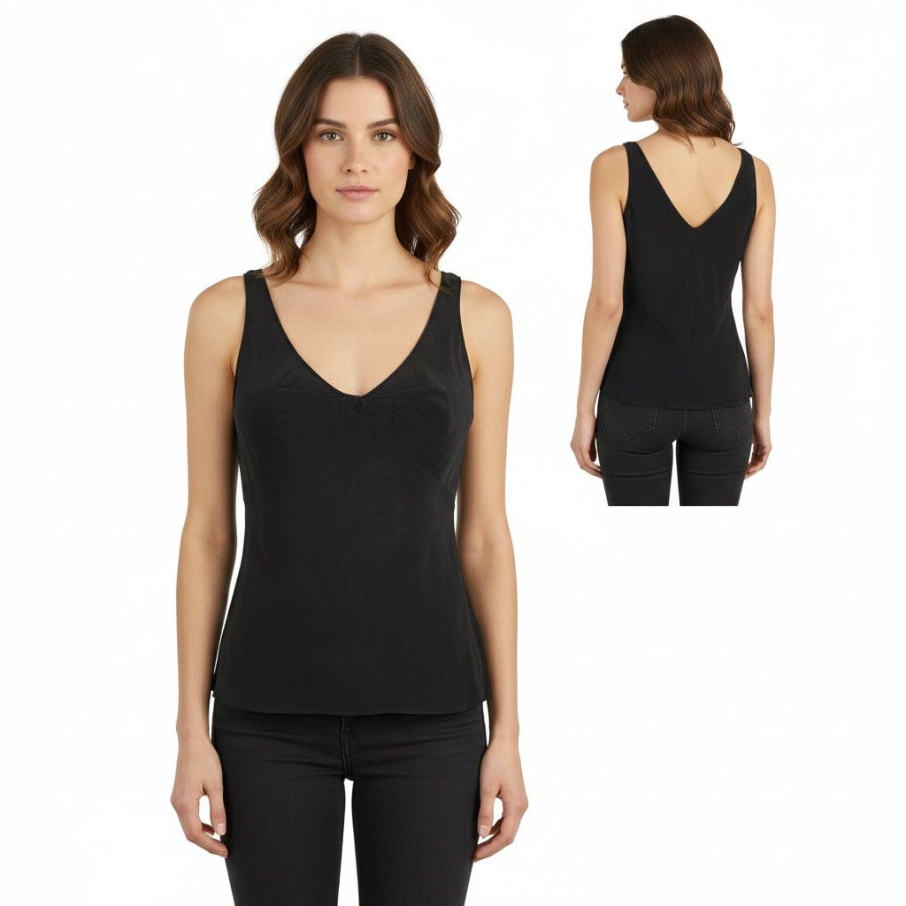 Christian Dior Monsieur Authentic Christian Dior 100% Silk Minimalist Tank Top | Size M / US 6-8 / IT 42-44 - 1 Thumbnail