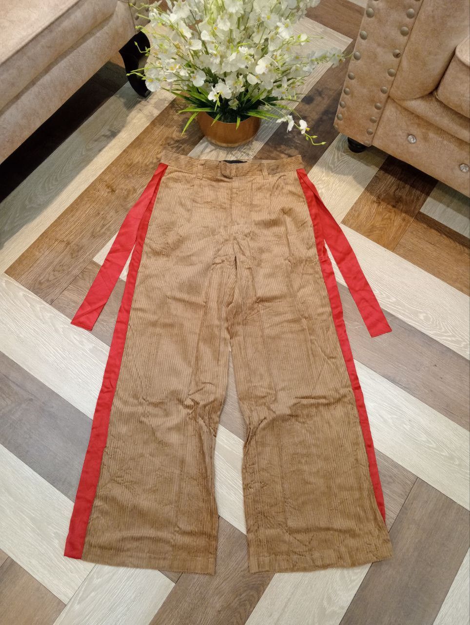 GU X UNDERCOVER WIDE LEG CORDUROY PANTS - SIZE L