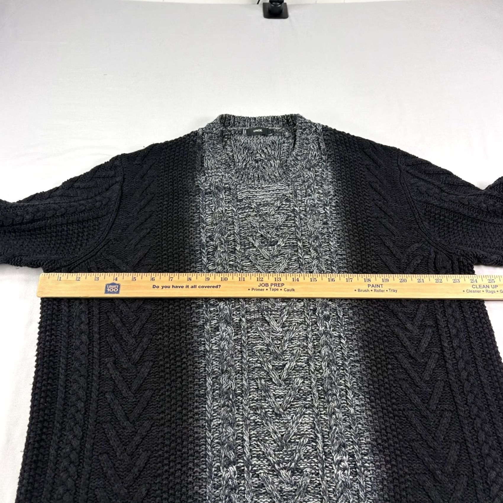Vince Vince Sweater Mens Large Black Cable-Knit Wool Cashmere Pullover Size US L / EU 52-54 / 3 - 4 Thumbnail