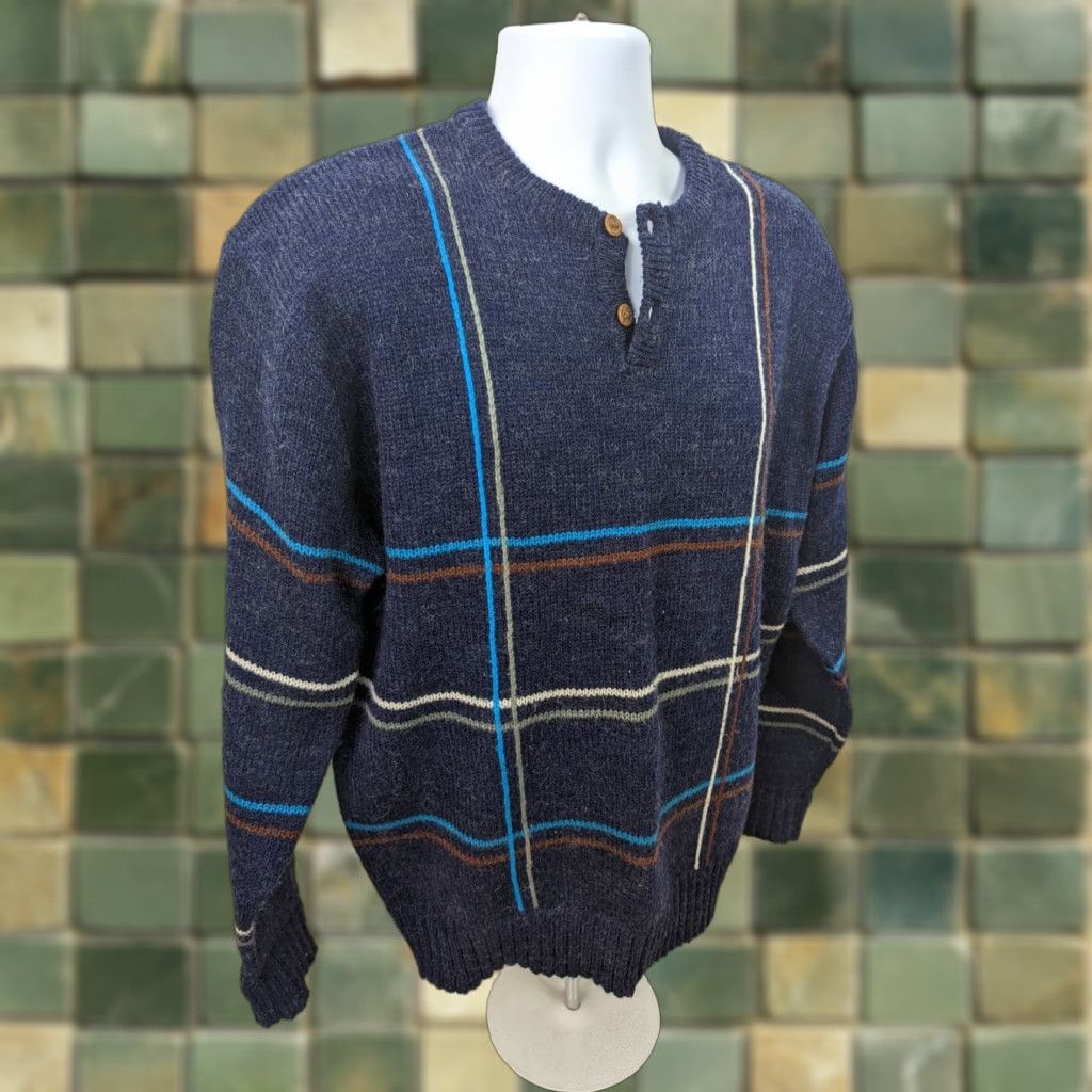 Vintage VINTAGE Willow Bay Plaid Wool Blend Henley Sweater Purple Men's XL S12 Knit Crew Neck Long Sleeve Shirt? Size US XL / EU 56 / 4 - 1 Thumbnail