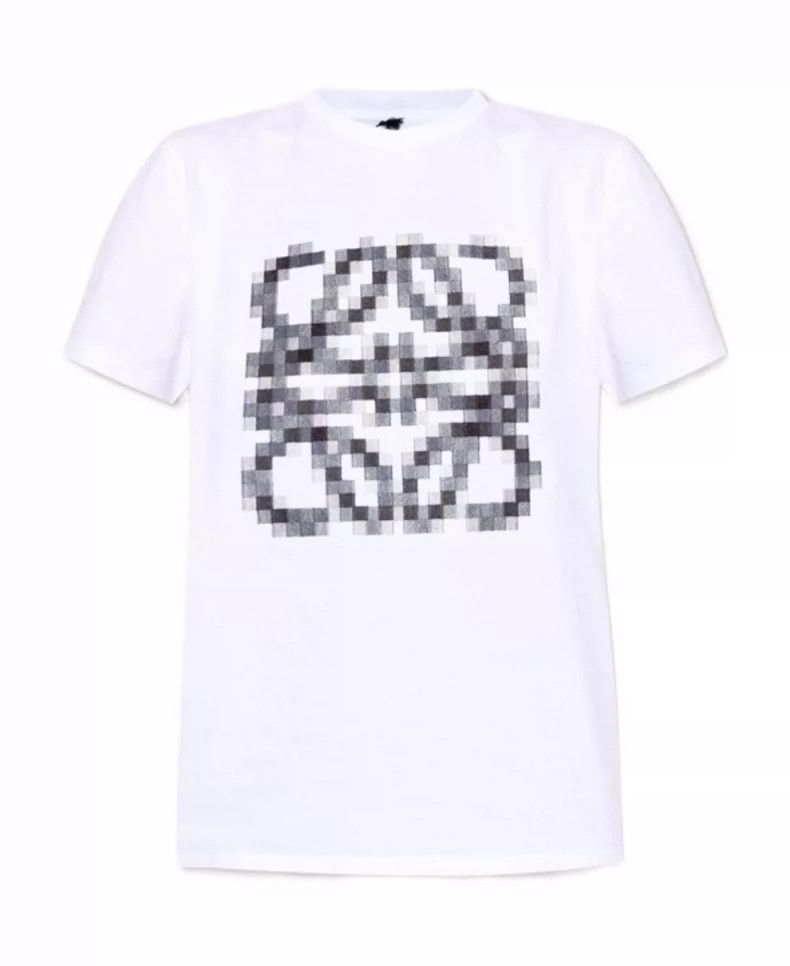 Loewe LOEWE White Embroidered Mosaic Short-Sleeve Shirt Size M / US 6-8 / IT 42-44 - 1 Thumbnail