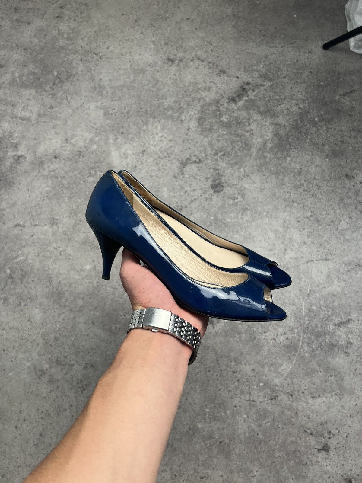Prada PRADA Kitten Heels Blue Patent Leather EU 38 US 9 Size US 8 / IT 38 - 3 Thumbnail