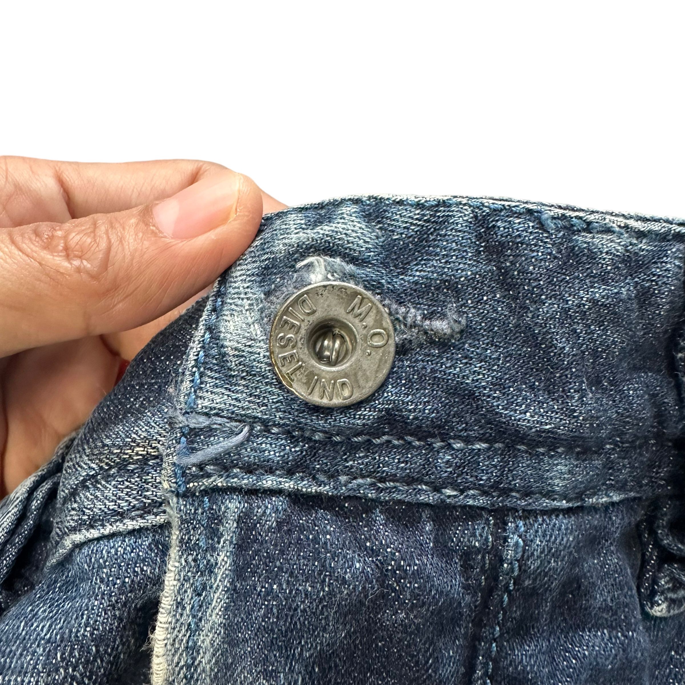 Diesel TRASHED🔥 DIESEL LARKEE FLY BUTTON DENIM PANTS #7618-158 Size US 35 - 5 Thumbnail