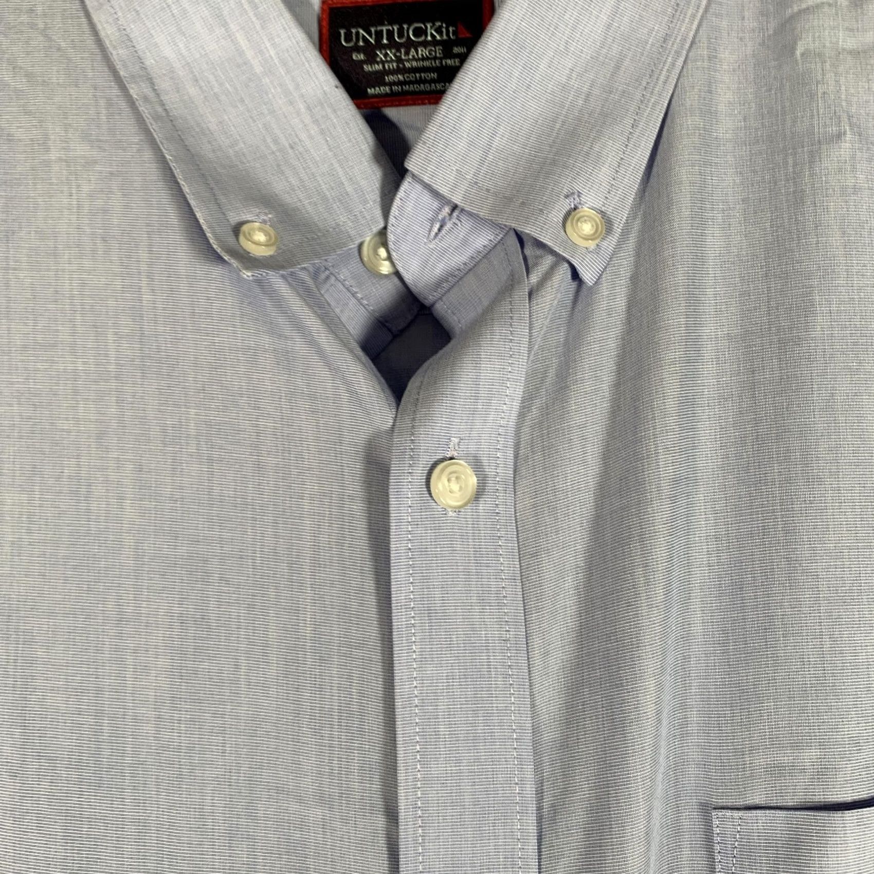 UNTUCKit UNTUCKit Shirt Mens 2XL Blue Slim Fit Wrinkle Free Button Front Long Sleeve Size US XXL / EU 58 / 5 - 6 Thumbnail