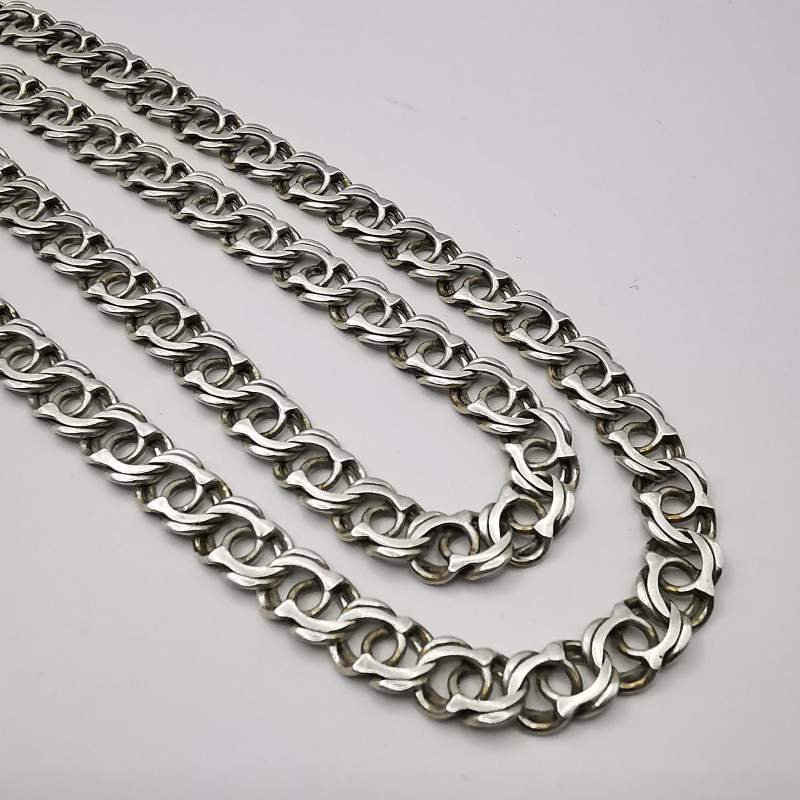 Sterling Silver Vintage Jewelry Chain, 925 Sterling Silver, Signed 20,63g Size ONE SIZE - 3 Thumbnail