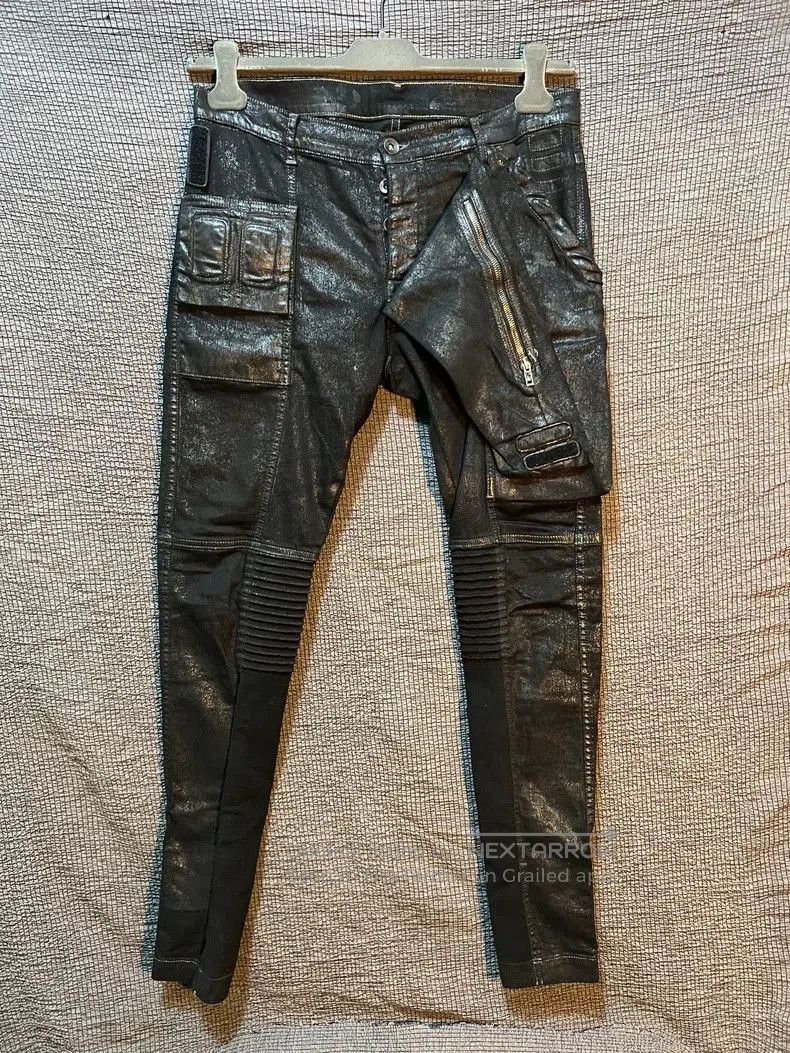 Rick Owens rare thick waxed bike jeans . Size US 31 - 3 Thumbnail