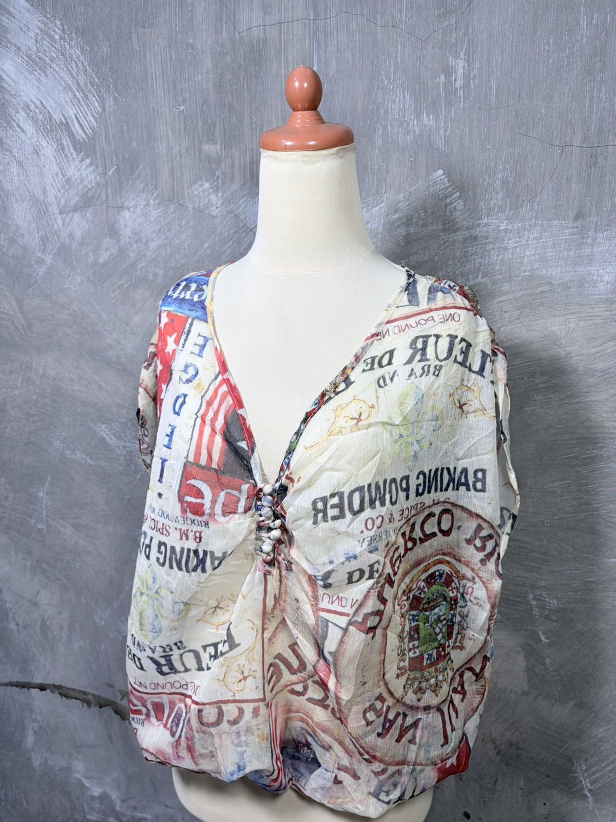 Japanese Brand Y2K Unknown Women Abstract Tops Size M / US 6-8 / IT 42-44 - 2 Thumbnail
