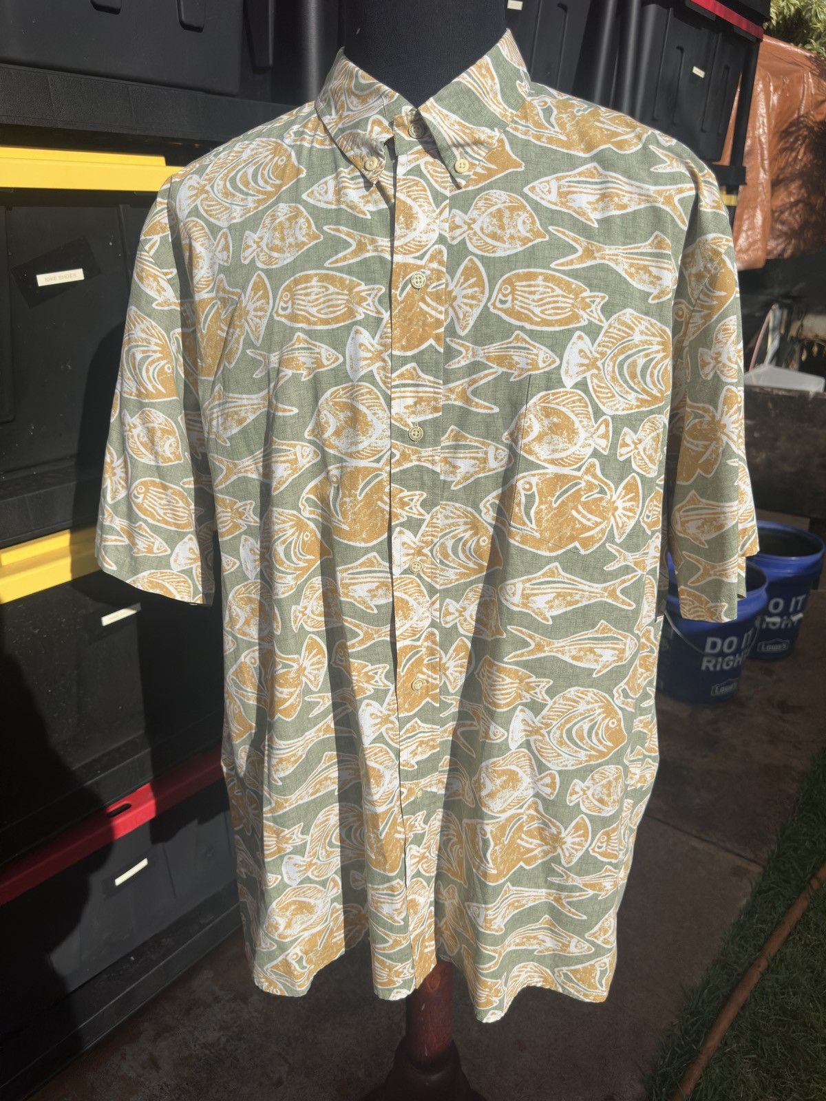 Reyn Spooner PreOwned Reyn Spooner Orange/Green Hawaiian Print Men's XXL Size US XXL / EU 58 / 5 - 1 Thumbnail