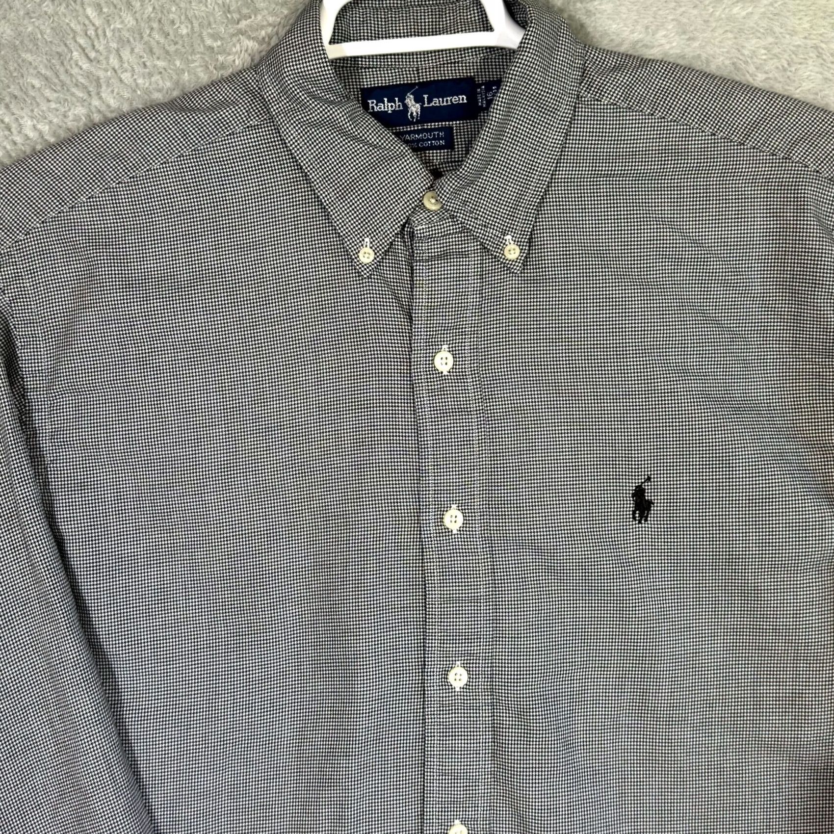 Ralph Lauren Ralph Lauren Yarmouth Dress Shirt Gray Houndstooth 16 / 34–35 Men’s Cotton Long Sleeve Button-Down Collar Shirt Size 42R - 4 Thumbnail