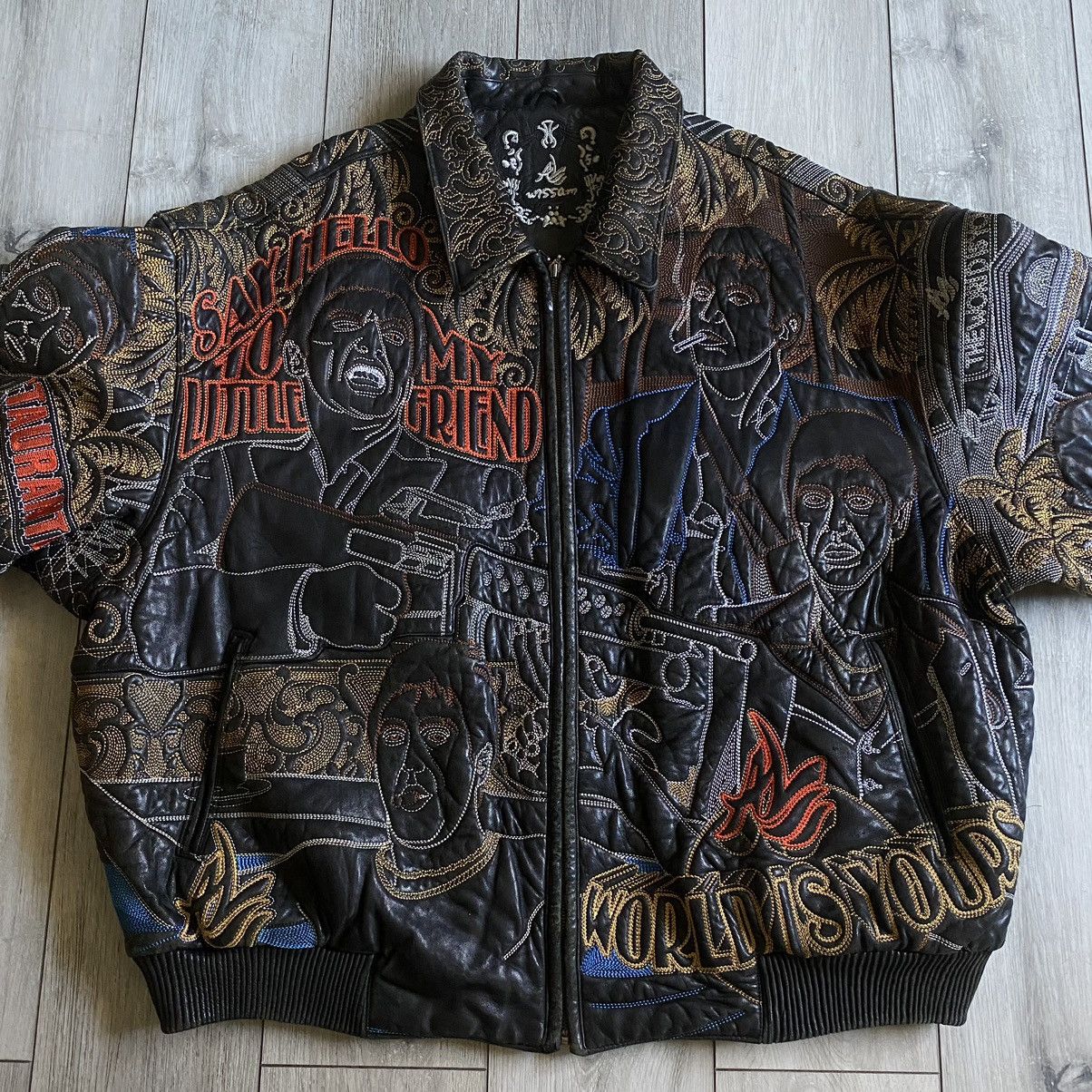 Al Wissam Al Wissam Scarface Al Pacino Leather Jacket AOP Vintage Y2K Size US XL / EU 56 / 4 - 2 Thumbnail