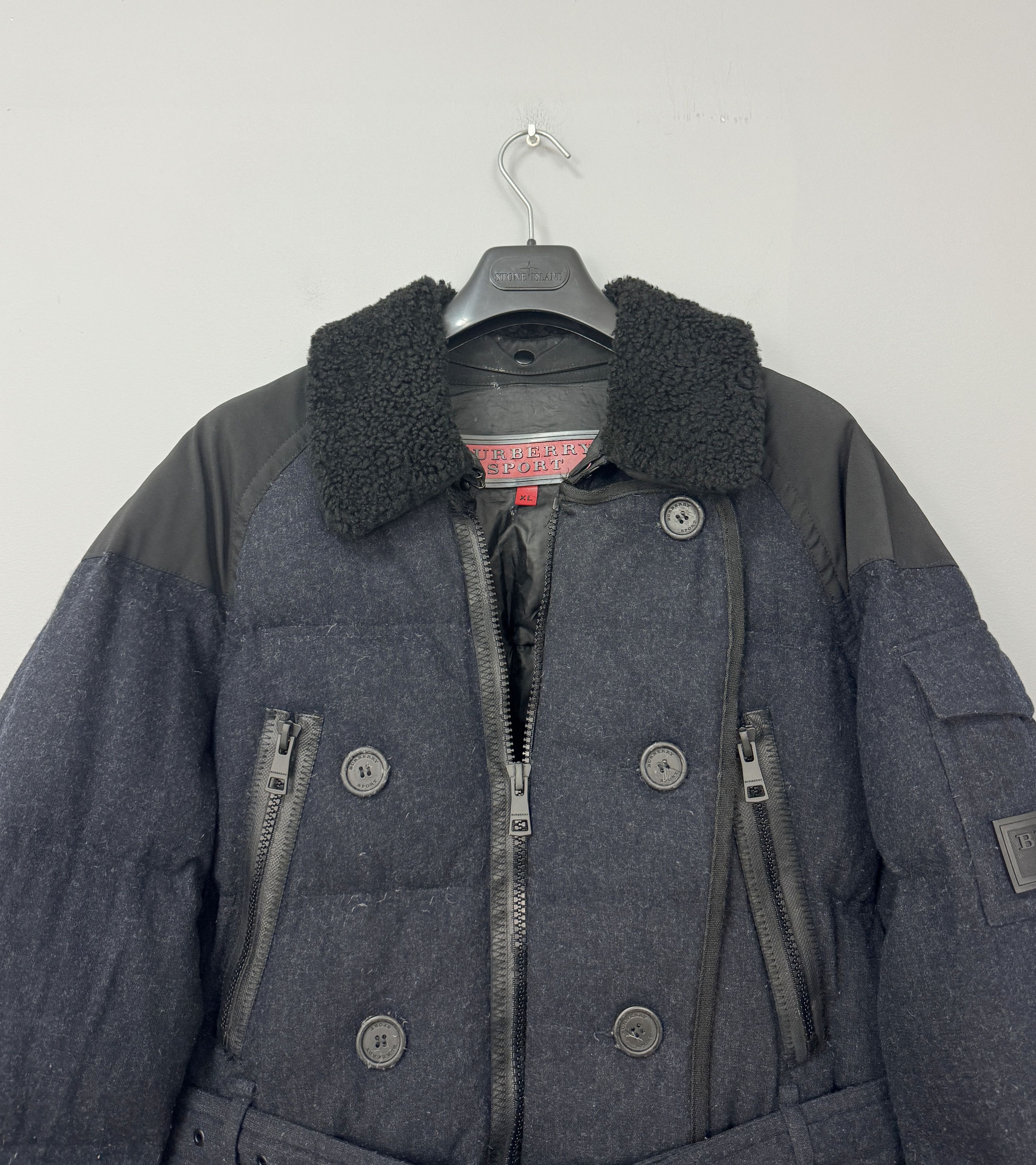Burberry Burberry Sport Wool Down Jacket Coat Puffer Big Logo Size XL Size US XL / EU 56 / 4 - 3 Thumbnail