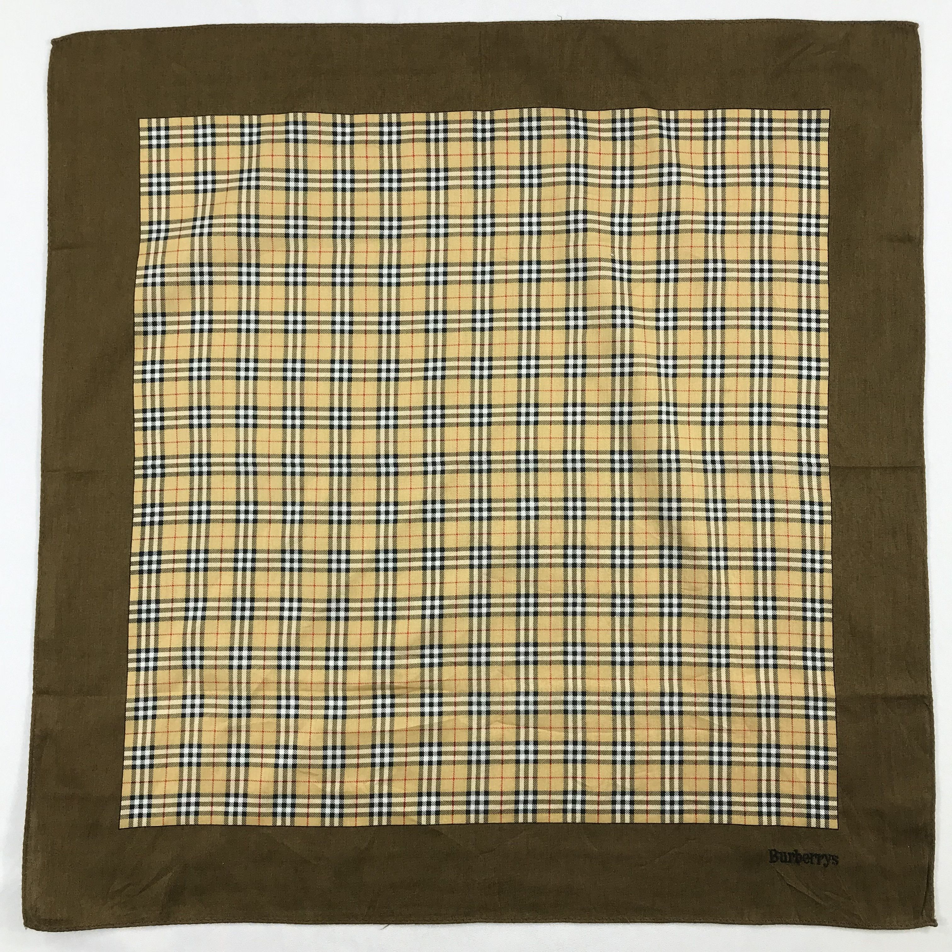 Burberry × Vintage Burberry Bandana / Handkerchief / Neckerchief - S2327 Size ONE SIZE - 1 Thumbnail
