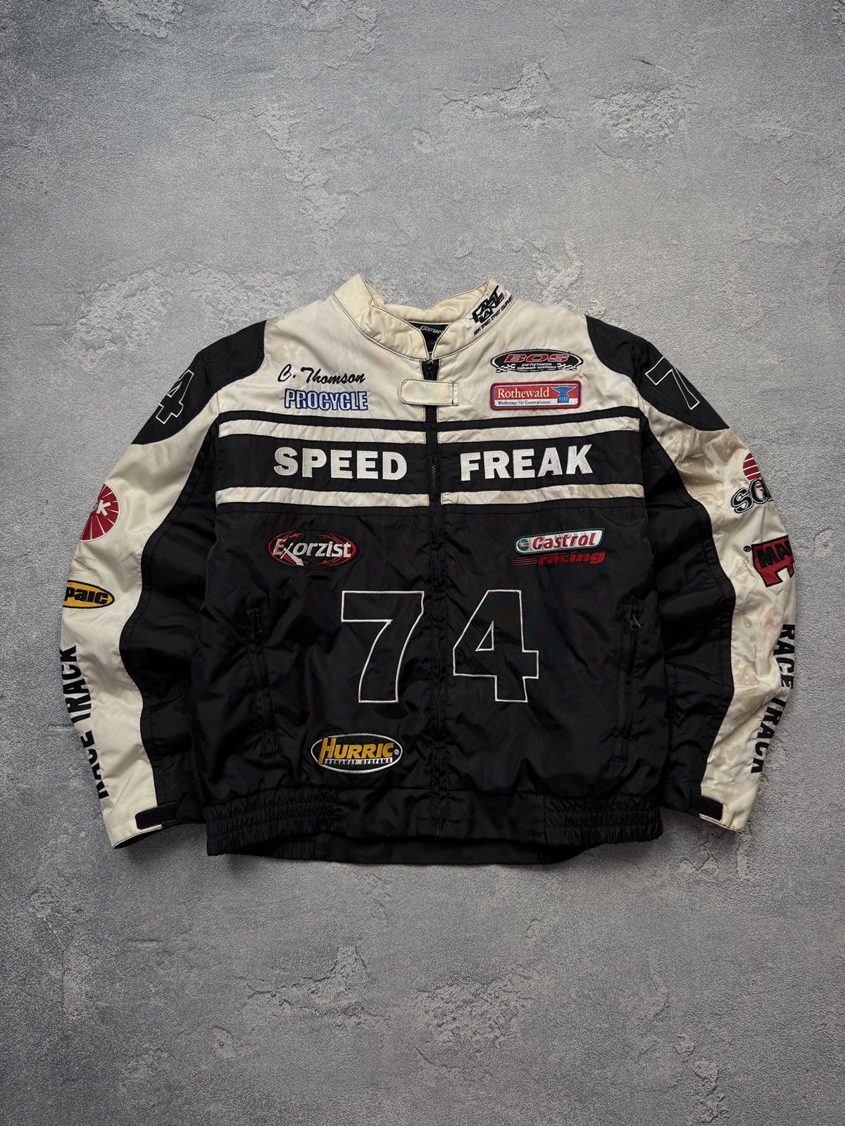 NASCAR Vintage Speed Freak #74 Fast Lane Nascar Racing Moto Jacket Size US M / EU 48-50 / 2 - 1 Thumbnail