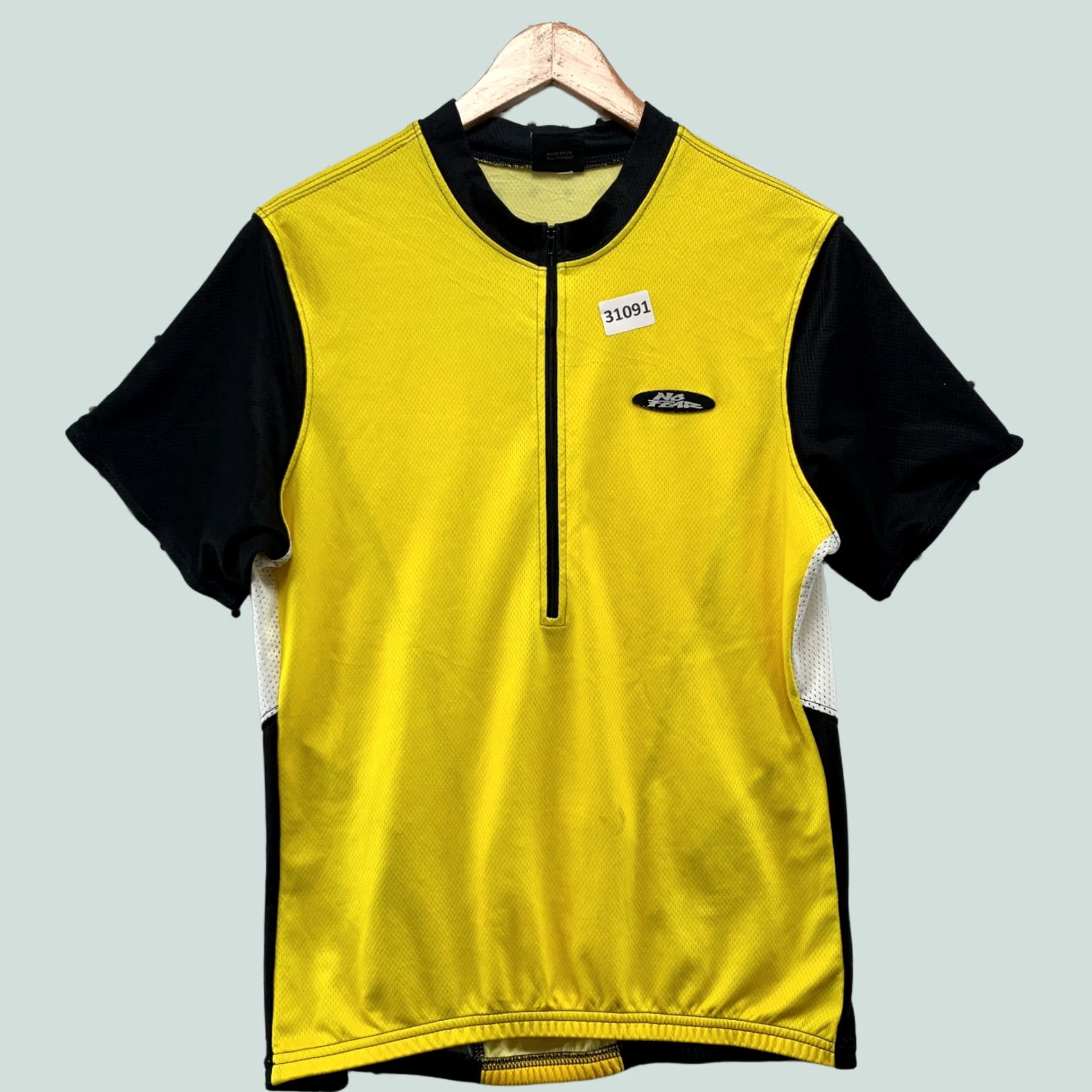 No Fear VINTAGE No Fear Shirt Mens Medium Yellow Black 1/2 Zip Pullover Cycling Activewear Size US M / EU 48-50 / 2 - 1 Thumbnail
