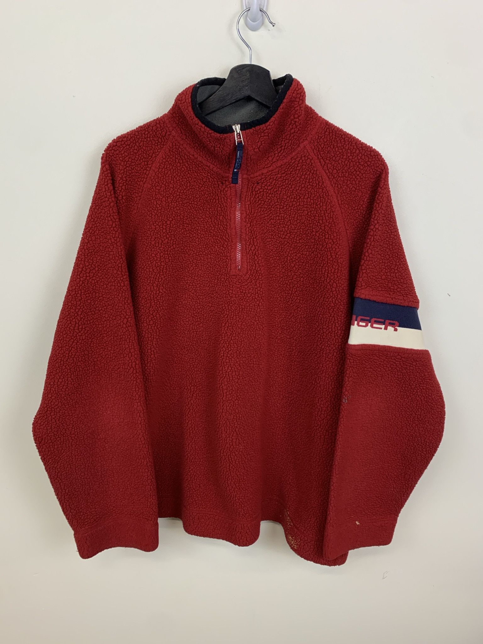 Tommy Hilfiger Vintage Fleece Tommy Hilfiger Arm Band Quarter Zip Fleece Sweatshirt Size L Size US L / EU 52-54 / 3 - 1 Thumbnail