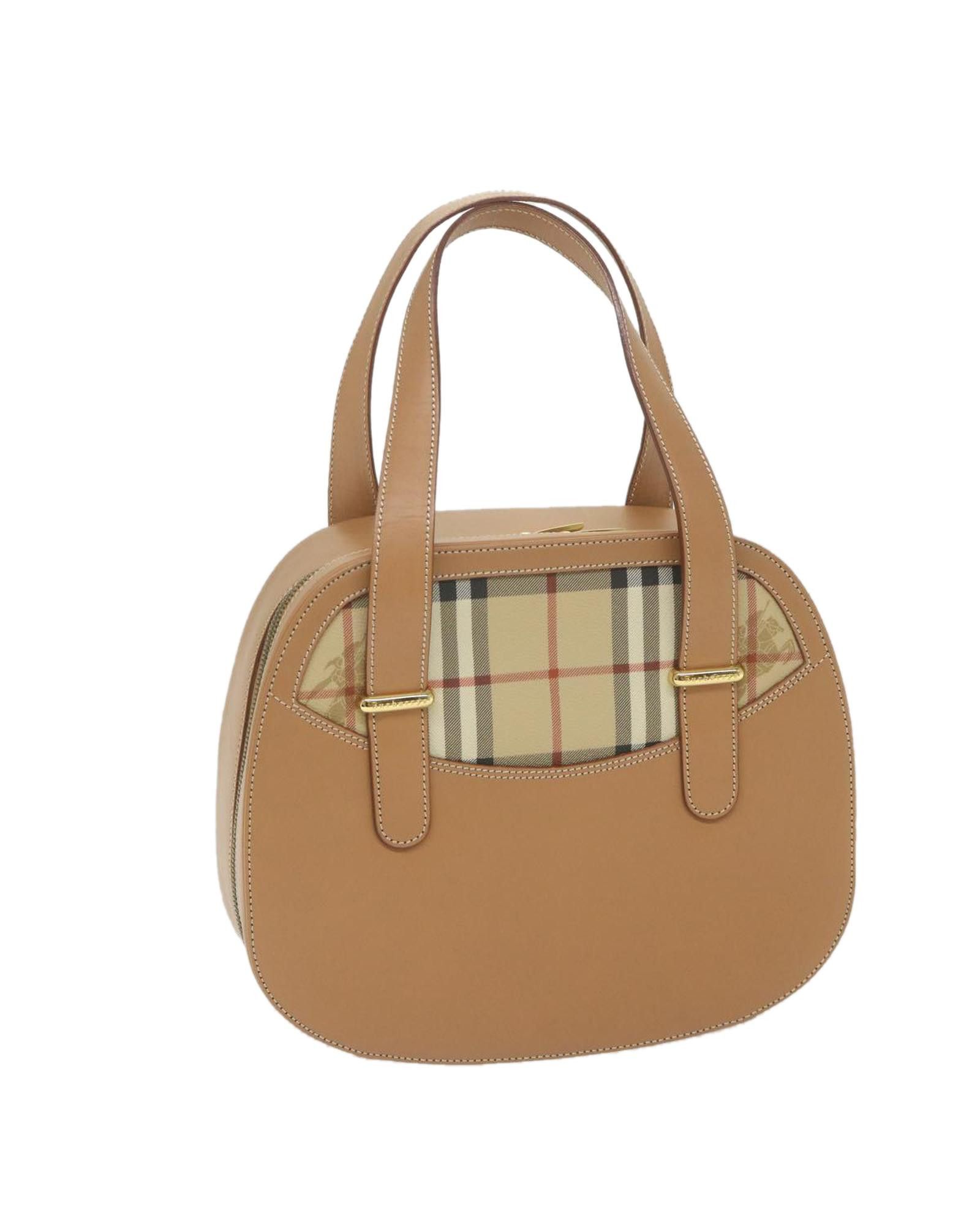 image of Burberry Elegant Beige Leather Shoulder Bag, Women's