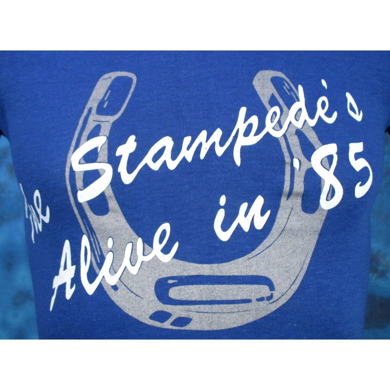 Vintage vtg 1985 Mid South Wrestling Stampede T-Shirt XS Blue Sport T Shirt Mens 80s 90s Vintage Wide Collection Size US XS / EU 42 / 0 - 7 Thumbnail