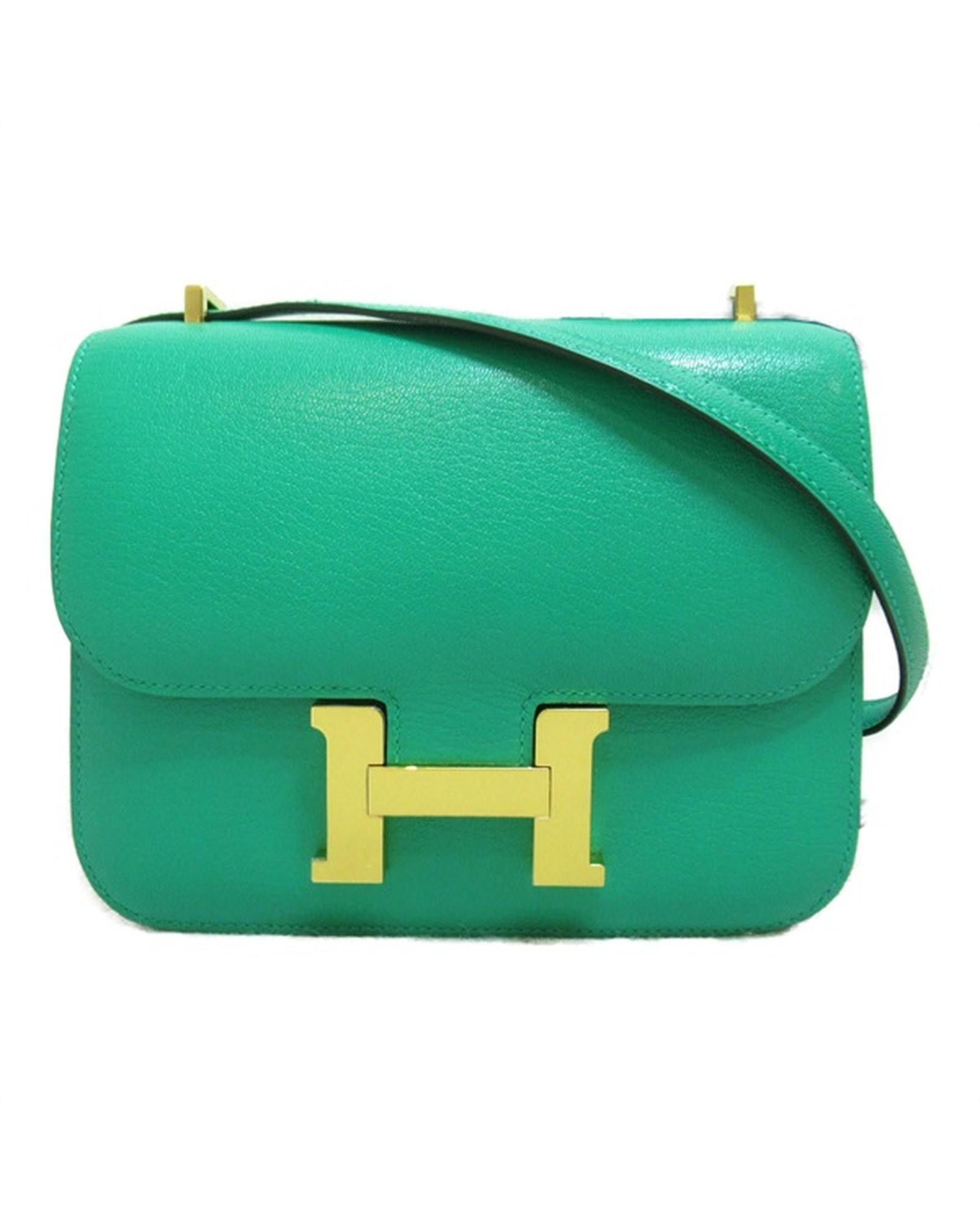 image of Hermes Green Chevre Constance 18 Bag In Excellent Condition, Women's