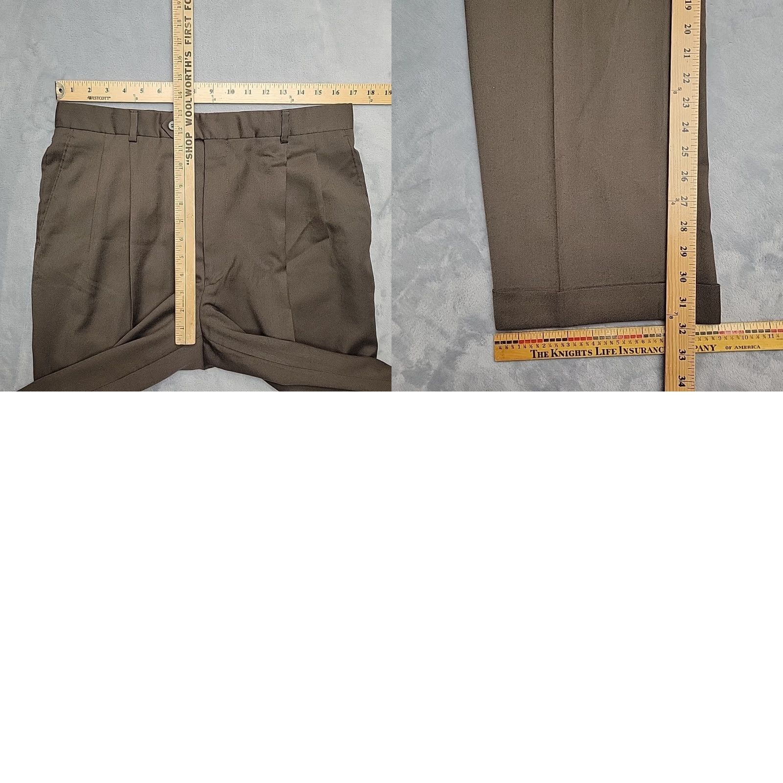 Vintage VINTAGE Louis Raphael Pants Mens 34x32 Wool Blend Pleated Cuffed Tailored Dress Slacks Brown 34 Inseam 32 Size US 34 / EU 50 - 8 Thumbnail