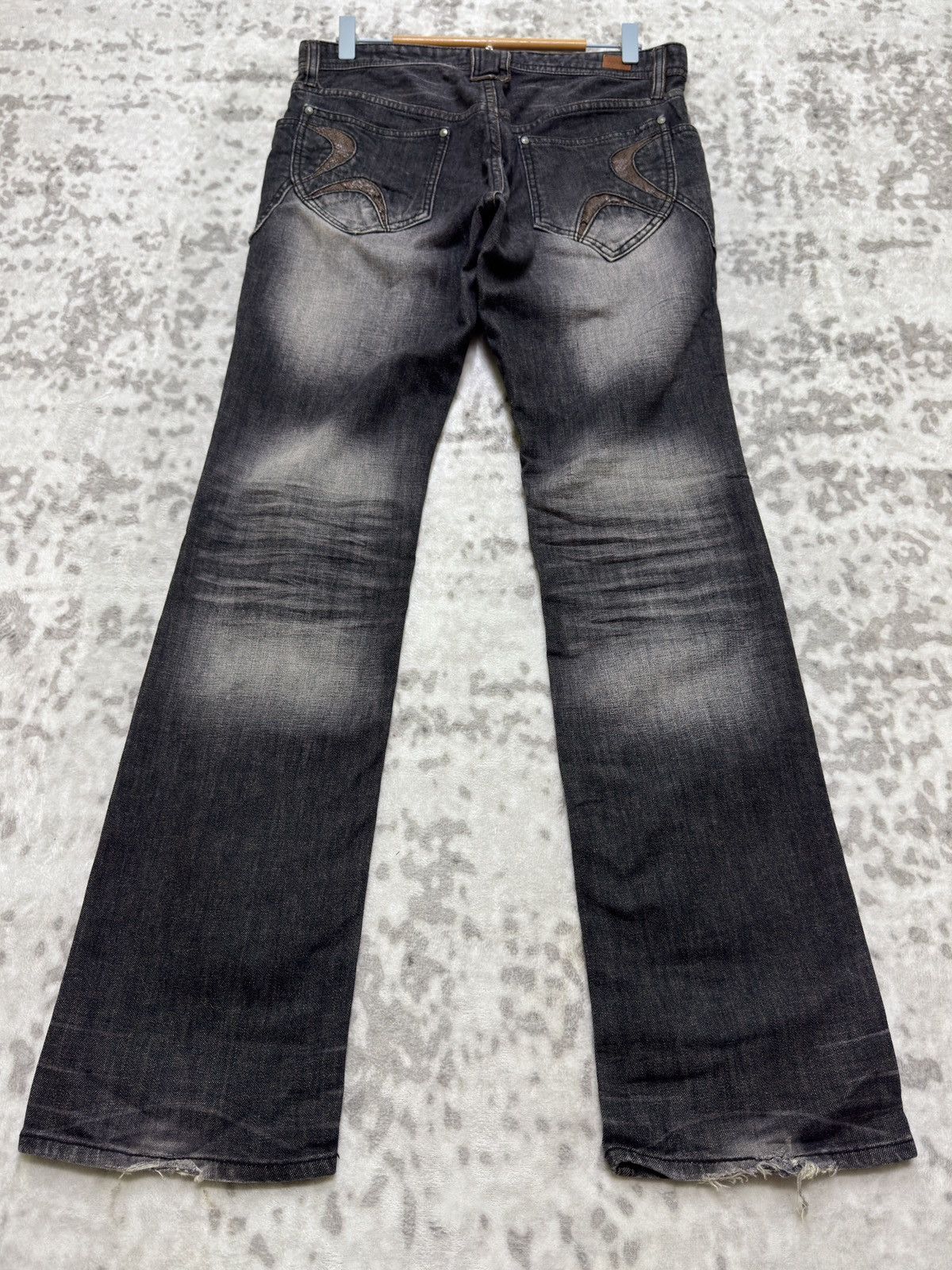 Nicole Club Vintage Nicole Club For Men Snake Pattern Flared Denim Jeans Size US 31 - 14 Thumbnail