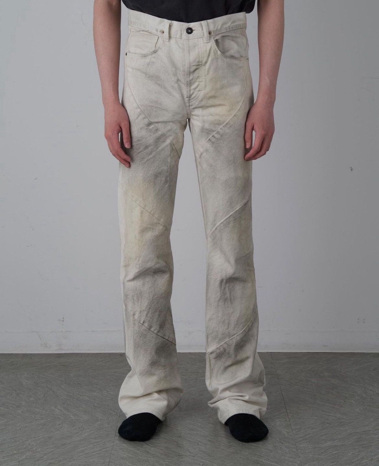 Helmut Lang × Vintage Chen(G) Vertigo Dirty White Denim Size 2 Size US 31 - 5 Thumbnail