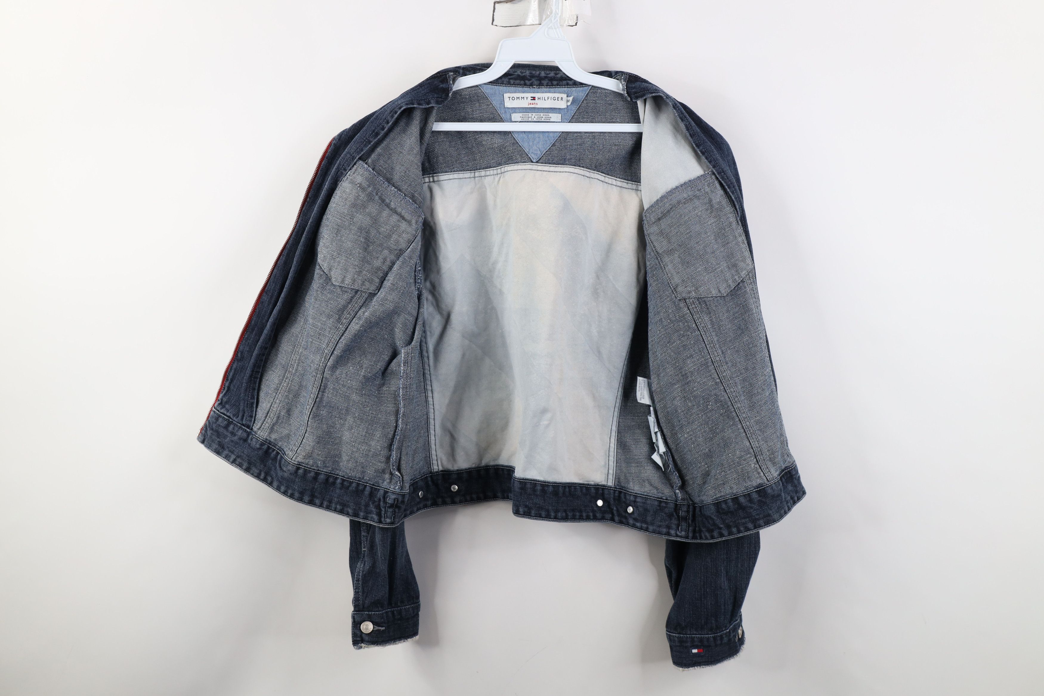 Tommy Hilfiger Vintage Y2K 2002 Tommy Hilfiger Flag Denim Trucker Jacket Size XL / US 12-14 / IT 48-50 - 9 Thumbnail