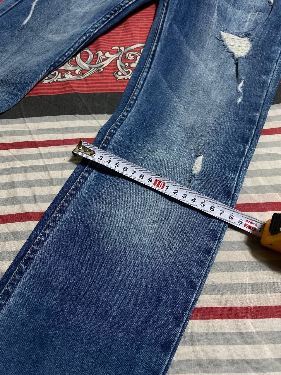 Japanese Brand Crazy Crash Dirty Baggy Faded Jean Japan Avant Garde Style Size US 30 / EU 46 - 8 Thumbnail