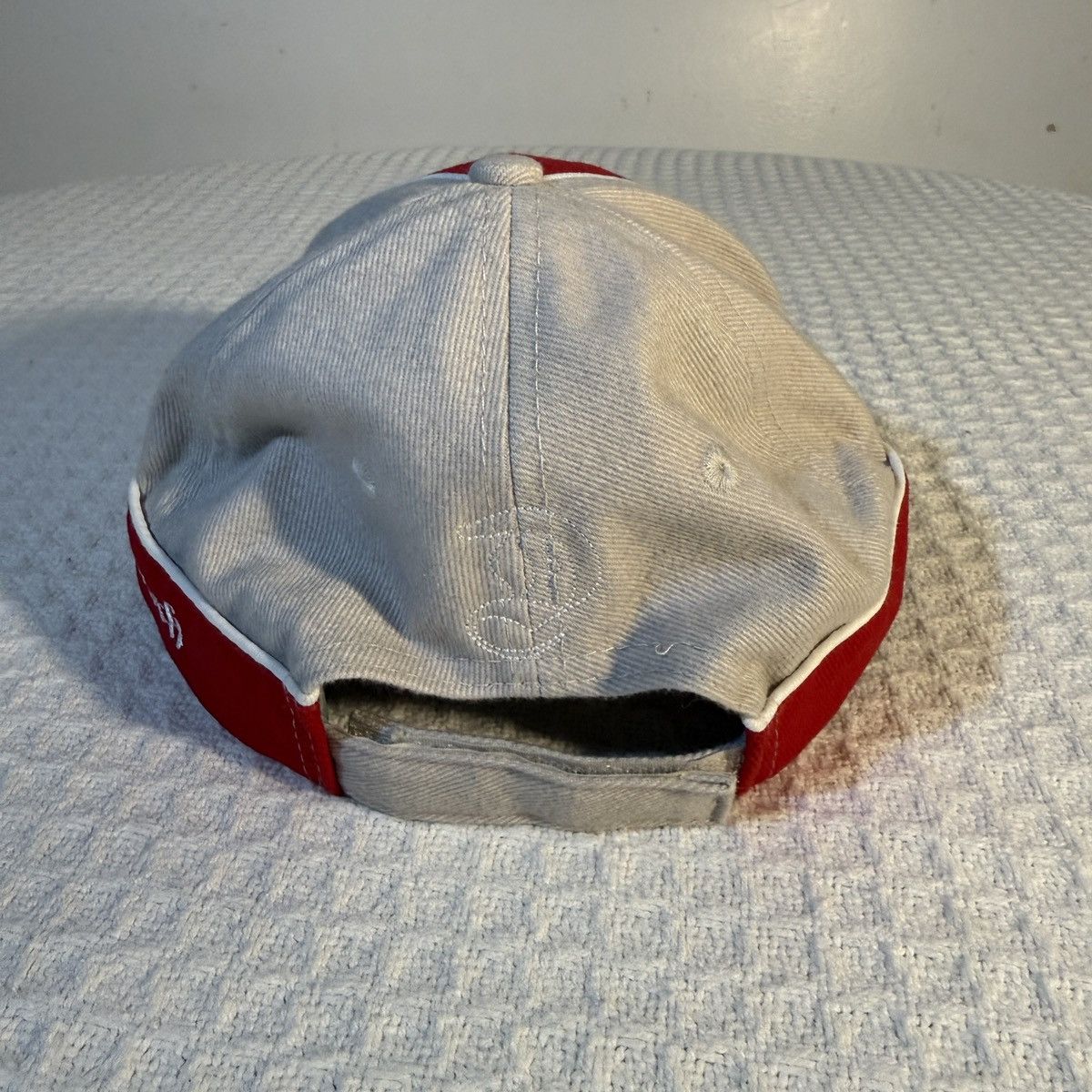 Other Denmark Embroidered Cap – Red/Cream Velcro Strap Size ONE SIZE - 4 Thumbnail