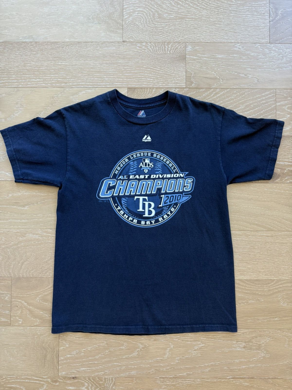 Majestic 2010 Tampa Bay Rays Baseball MLB AL East Champions Shirt Size L / US 10 / IT 46 - 3 Thumbnail