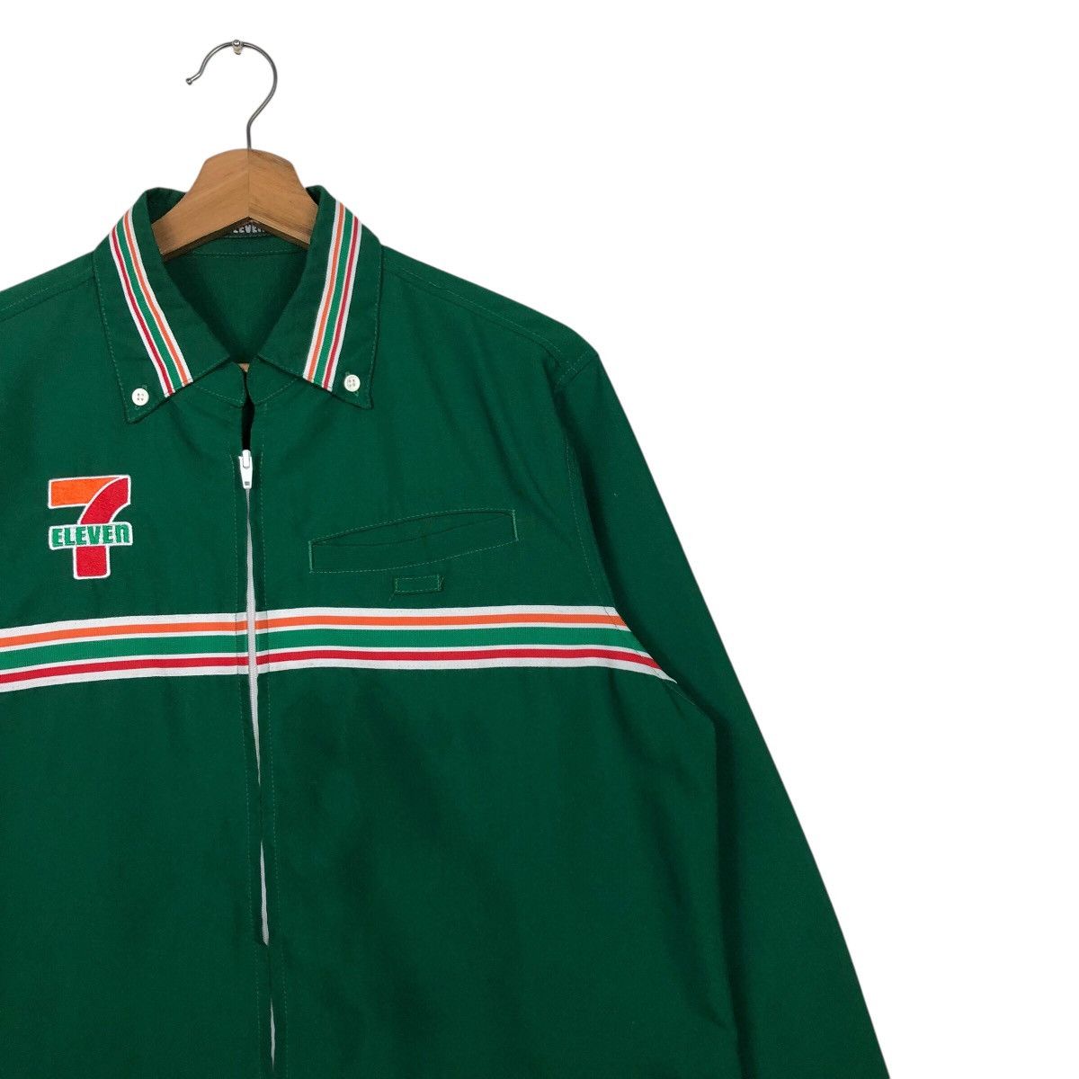 Japanese Brand Vintage 7-Eleven Employee Uniform Jacket Green Zip-Up Size US M / EU 48-50 / 2 - 7 Thumbnail