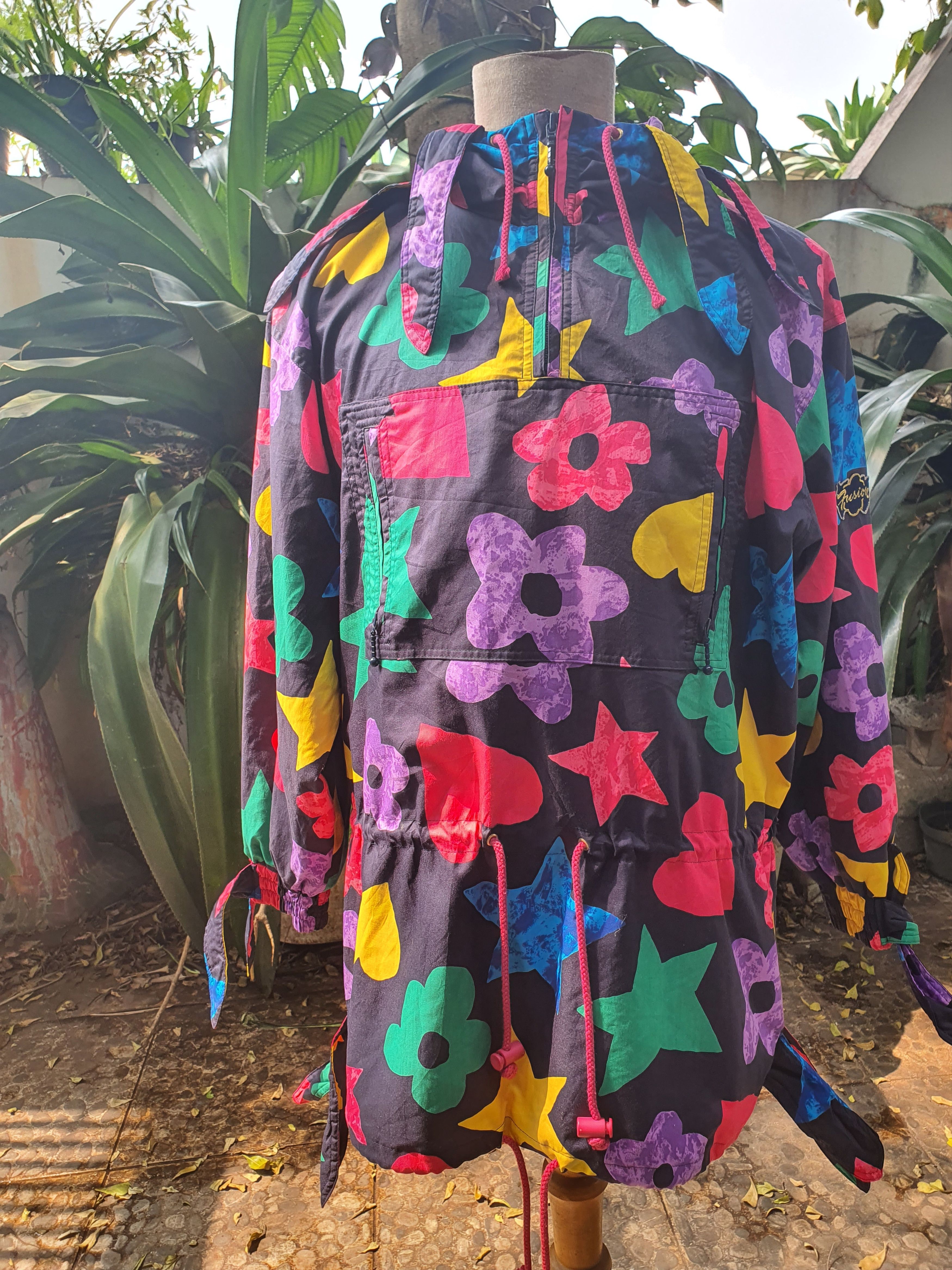 🌈 vtg Pop Art hippies Jacket XL